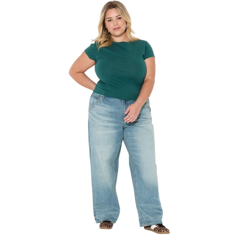 Wild Fable Women's Blue Mid Rise 90s Relaxed Straight Rigid Jeans Size 17L